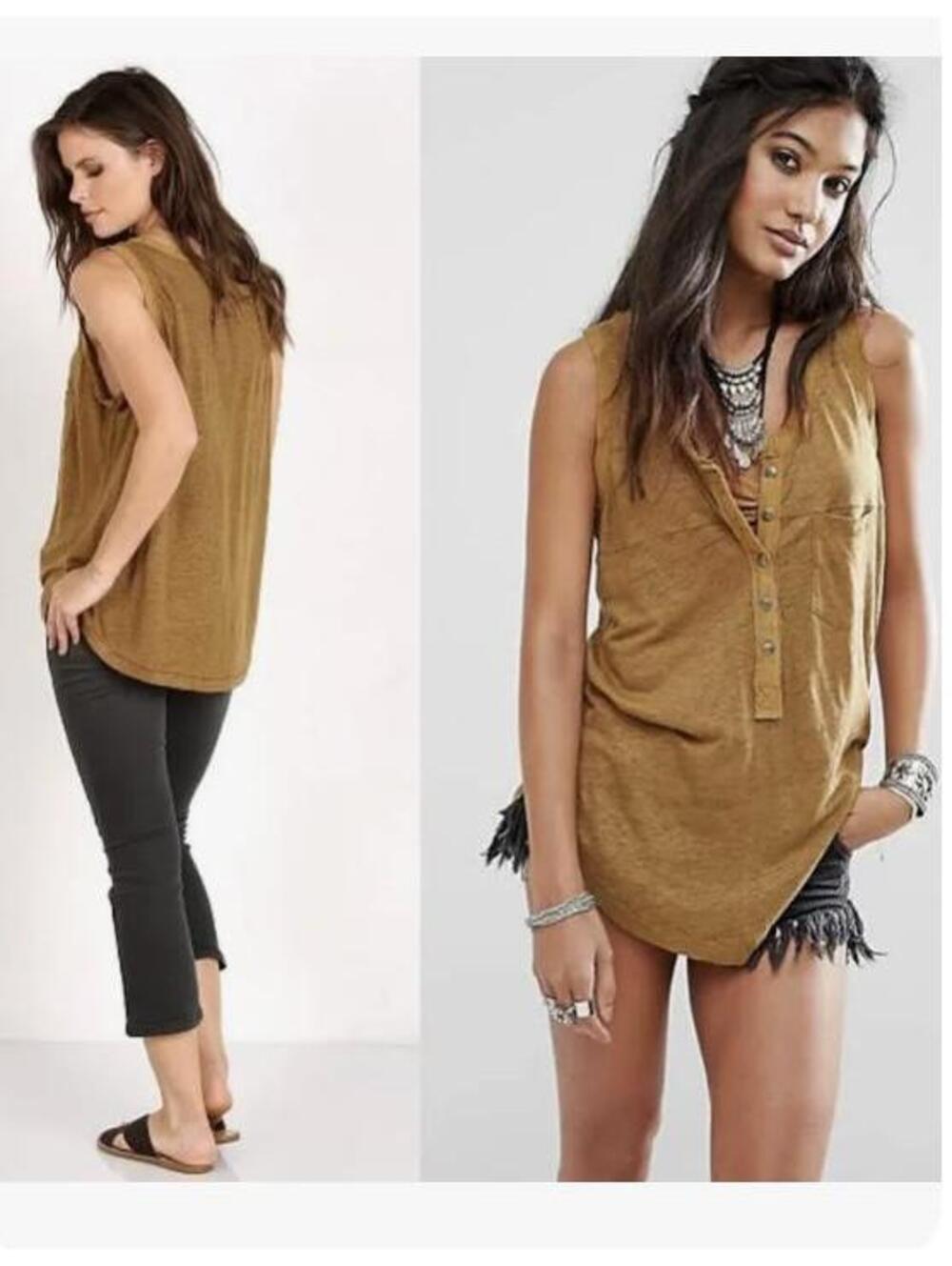 Free People tank in mustard color